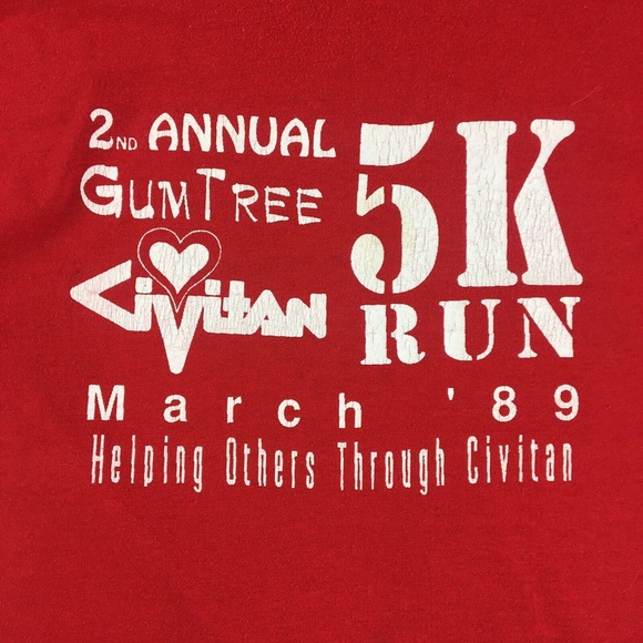 Vintage 80s Gum Tree Civitan Screen Stars Running 1989 Single Stitch T-Shirt - Picture 2 of 10